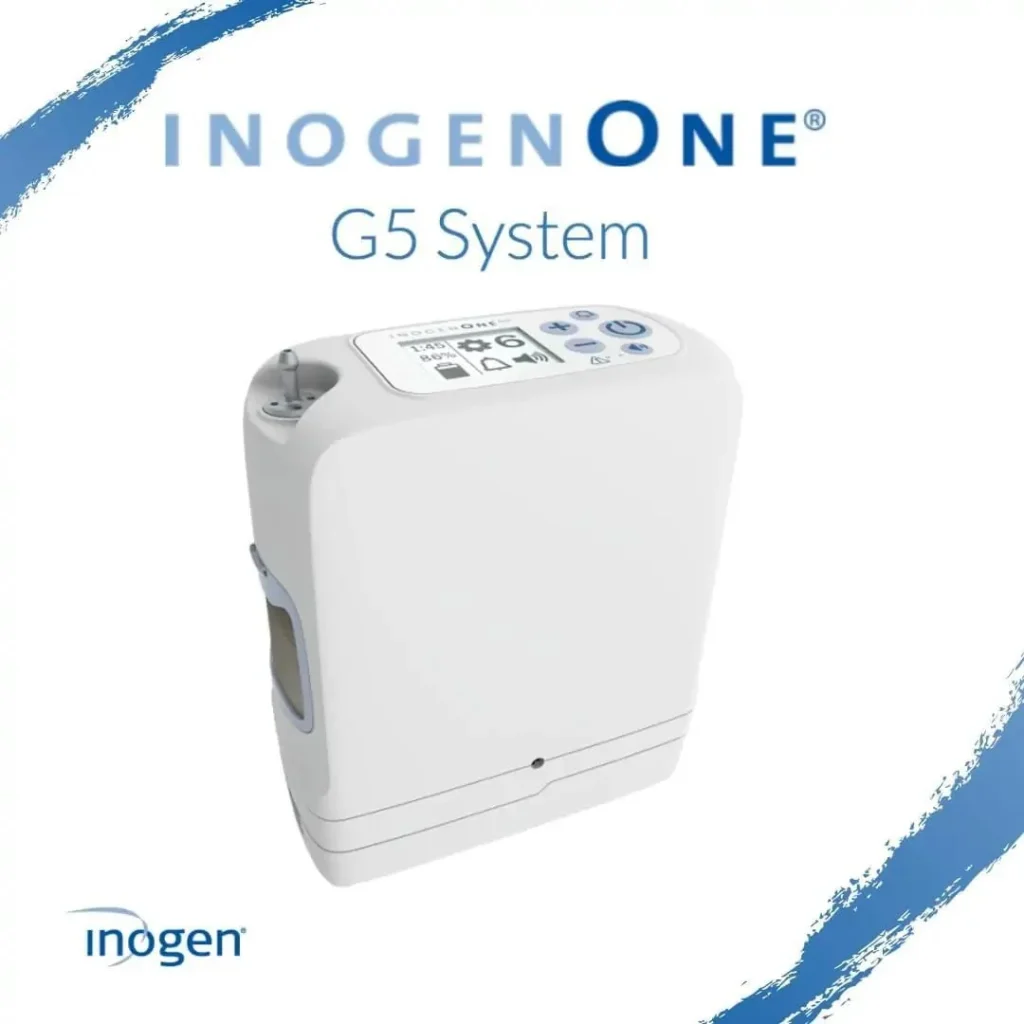 Inogen One G5 portable oxygen concentrator for supplemental oxygen therapy