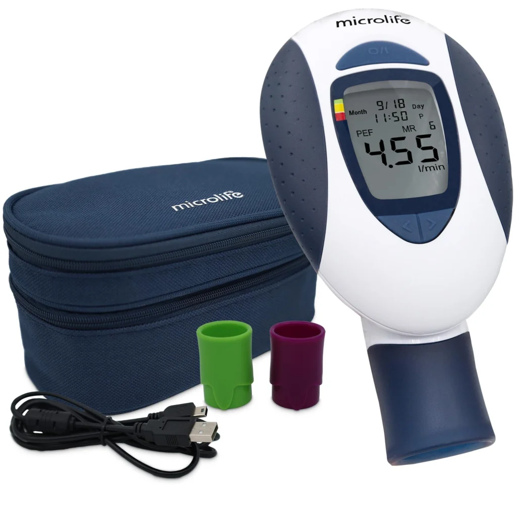 Microlife Peak Flow Meter for asthma monitoring and home respiratory tracking