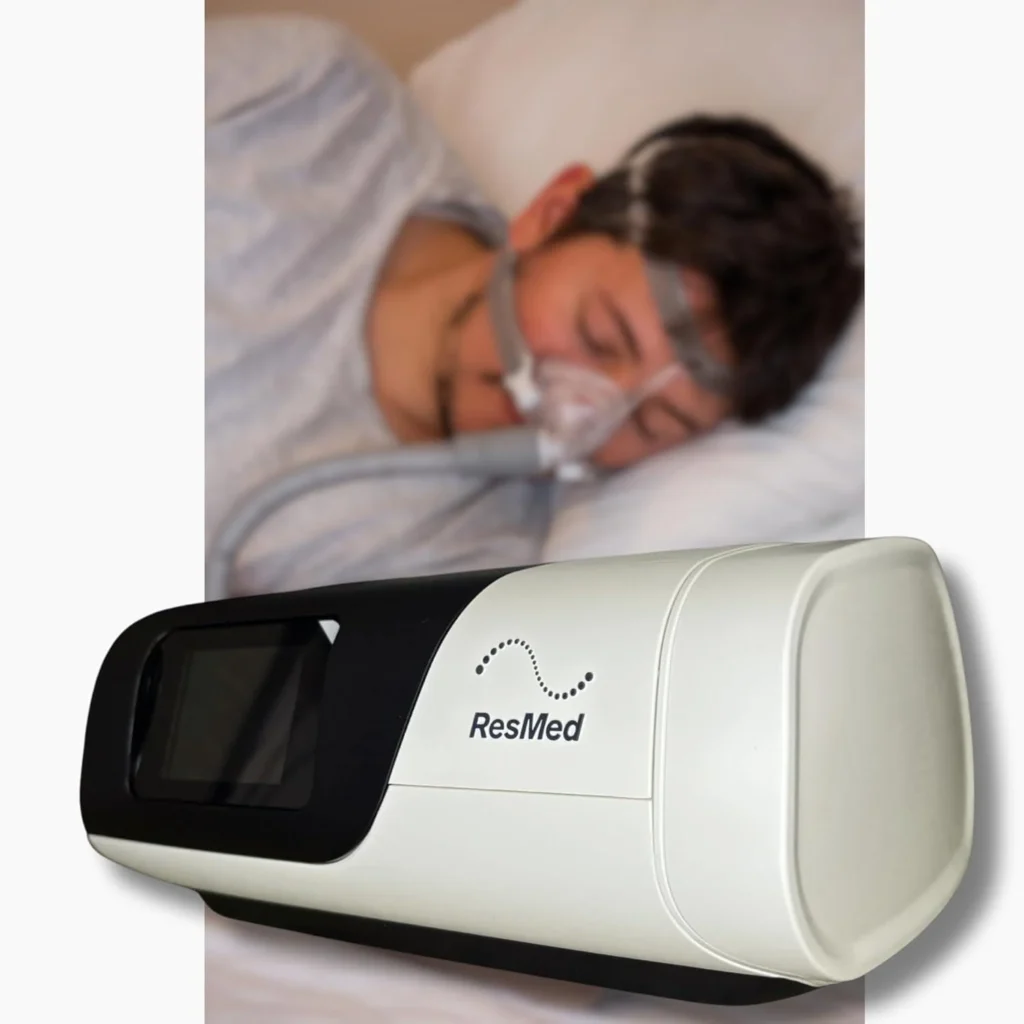 ResMed AirSense 11 AutoSet CPAP machine for obstructive sleep apnea treatment