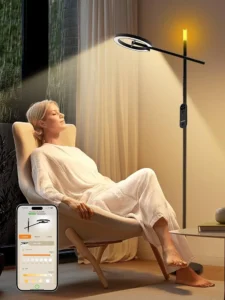 Circadian light therapy lamp used in the evening to support relaxation and healthy sleep rhythms