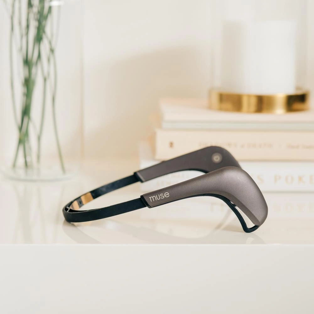 Muse 2 EEG meditation headband providing real-time neurofeedback, breathing analysis, and guided stress reduction sessions